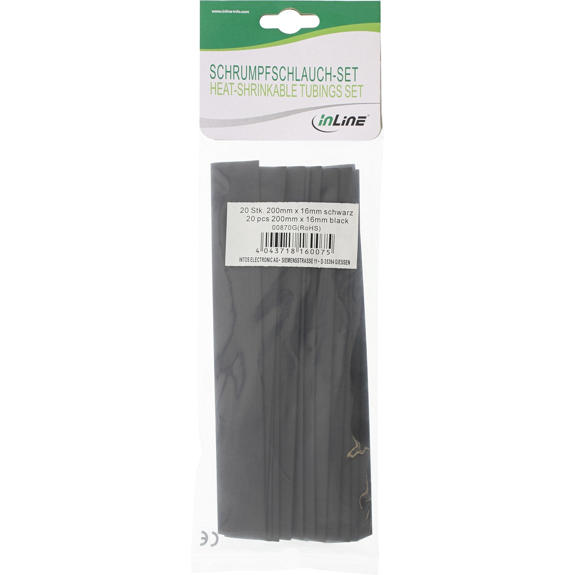 Tubos Termorretráctiles Inline De 200 Mm De 16 Mm A 8 Mm 20 Uds.