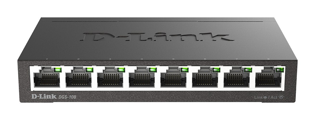 EAN 0790069368240 - D-Link DGS-108 No administrado L2 Gigabit Ethernet (10/100/1000) Negro imagen 1