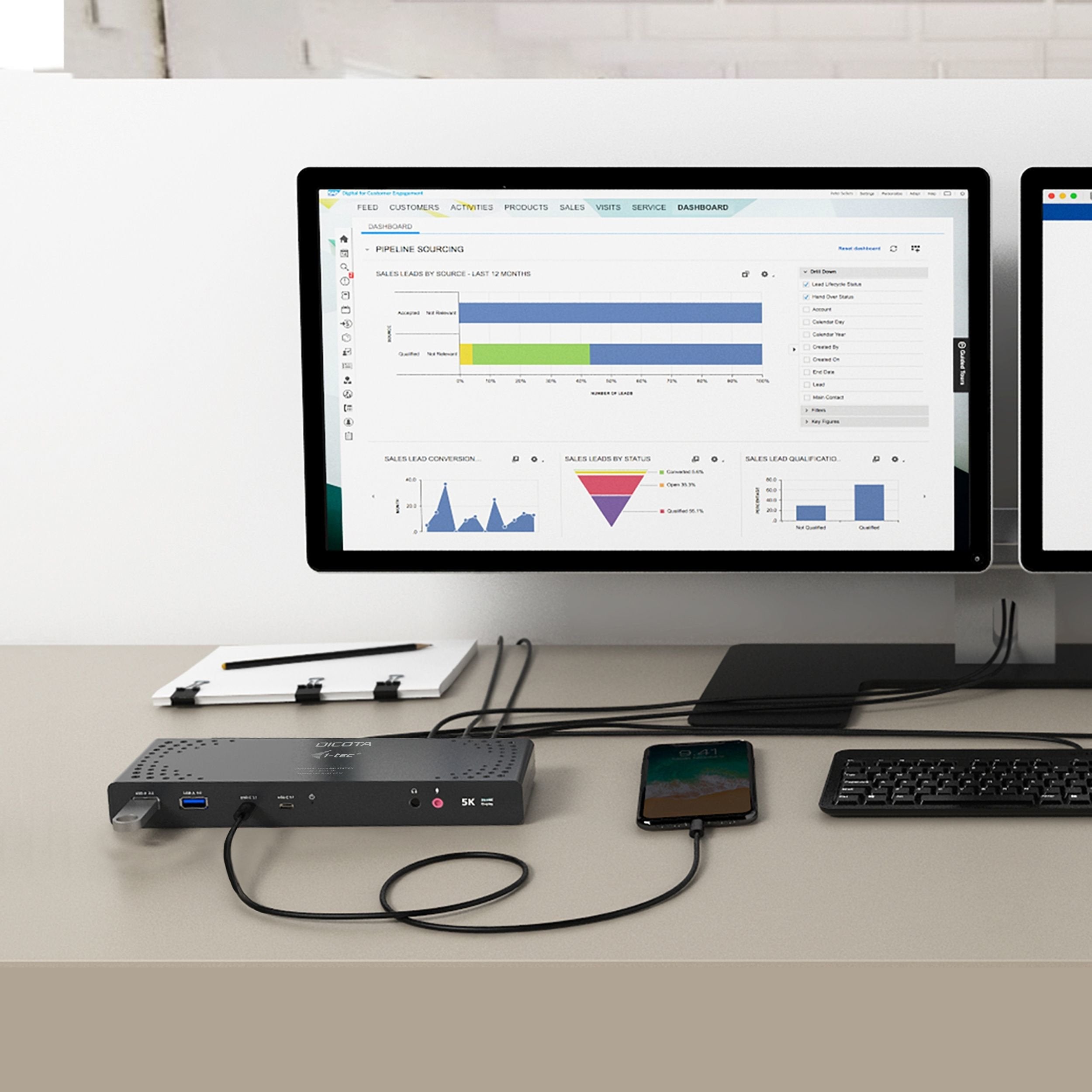 EAN 7640186417136 - DICOTA D31952 base para portátil y replicador de puertos Alámbrico USB Tipo C Negro imagen 4