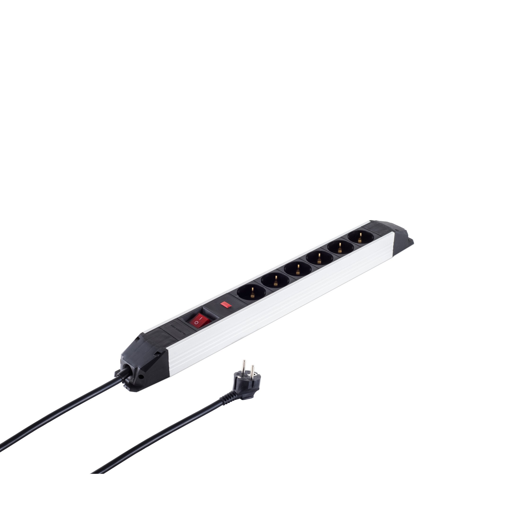 Regleta Helos Professional, 6 Tomas , Alu 1,5m, Con Interruptor