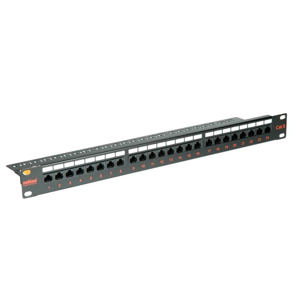Roline Kat.6 Class E 48,28cm 19zoll-Patchpanel 24p Ungeschirmt Schwarz