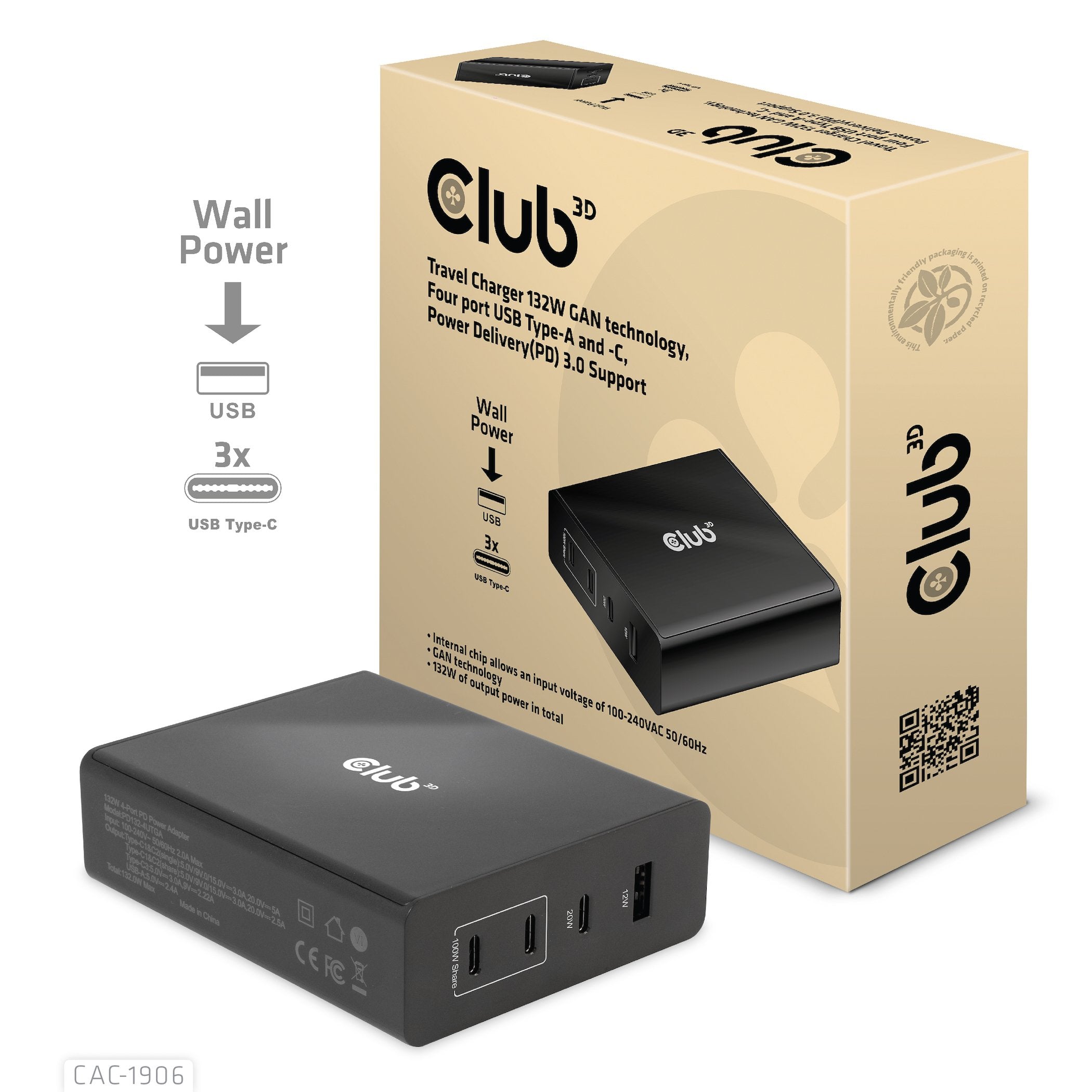 EAN 8719214472276 - CLUB3D CAC-1906 cargador de dispositivo móvil Universal Negro CC Interior imagen 4