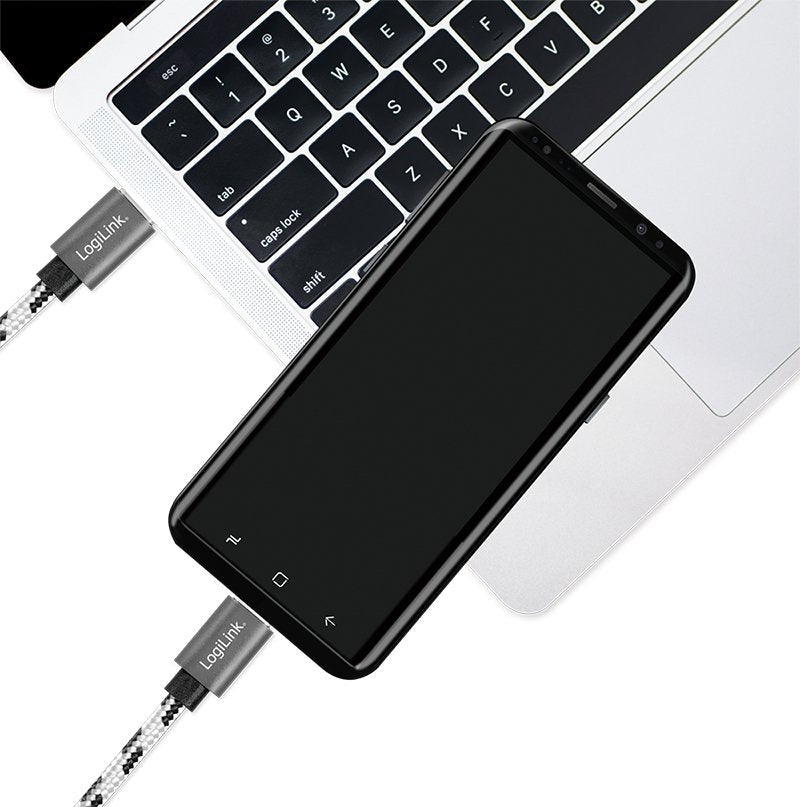 Usb 2.0 Type-C 3-Pack Cable Set, C M To C M, Alu, Nylon, Blanco Negro