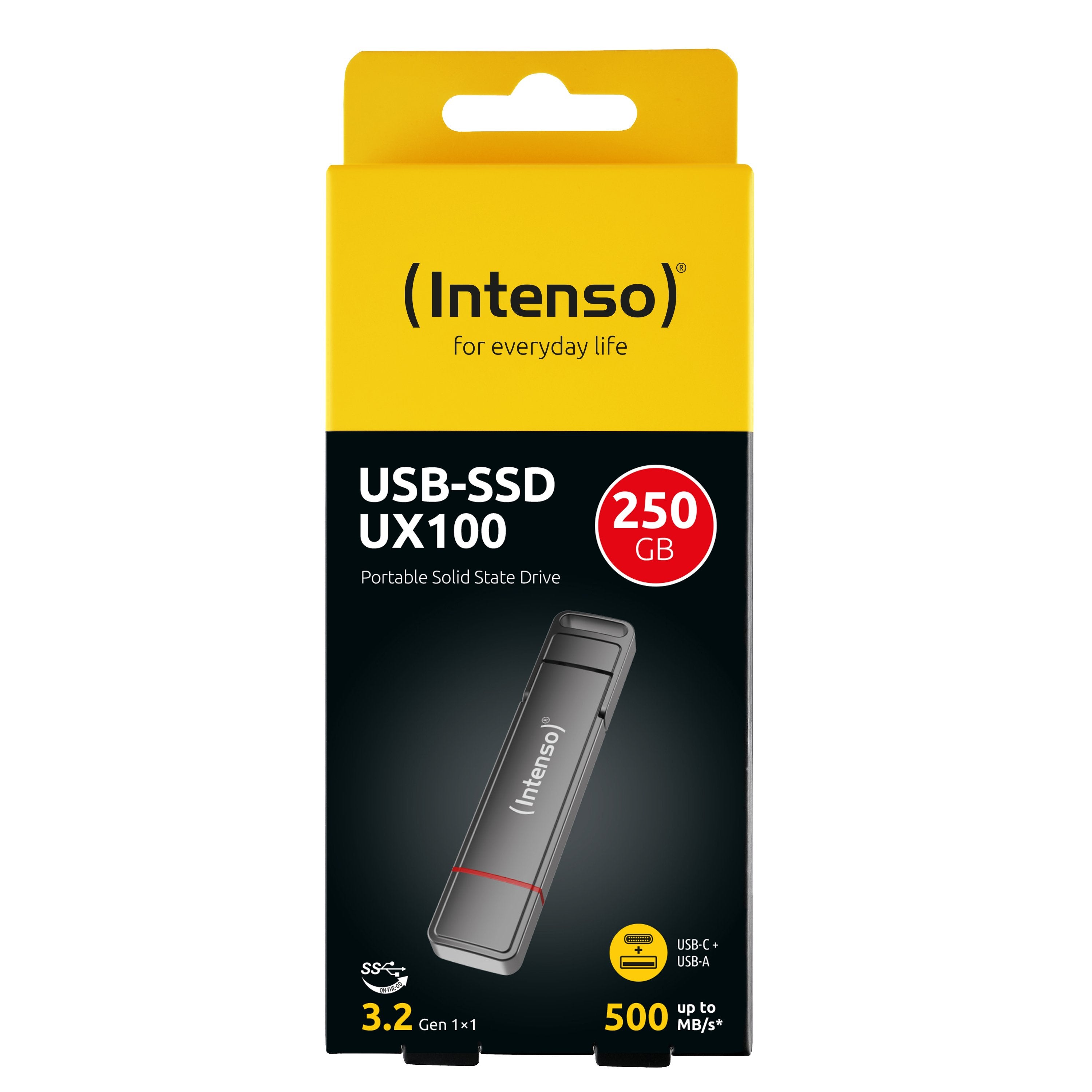 Intenso Externe Usb Ssd Ux100 250gb Usb 3.2 C+A Gen.1x1