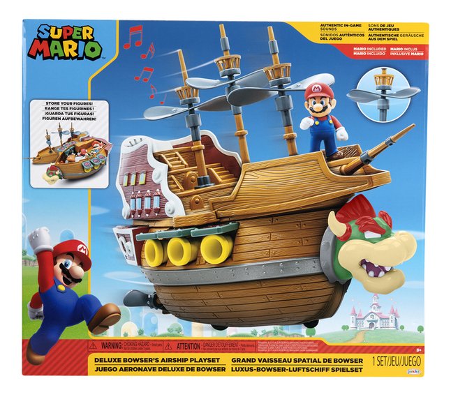 Playset Deluxe Aeronave Bowser Super Mario Nintendo