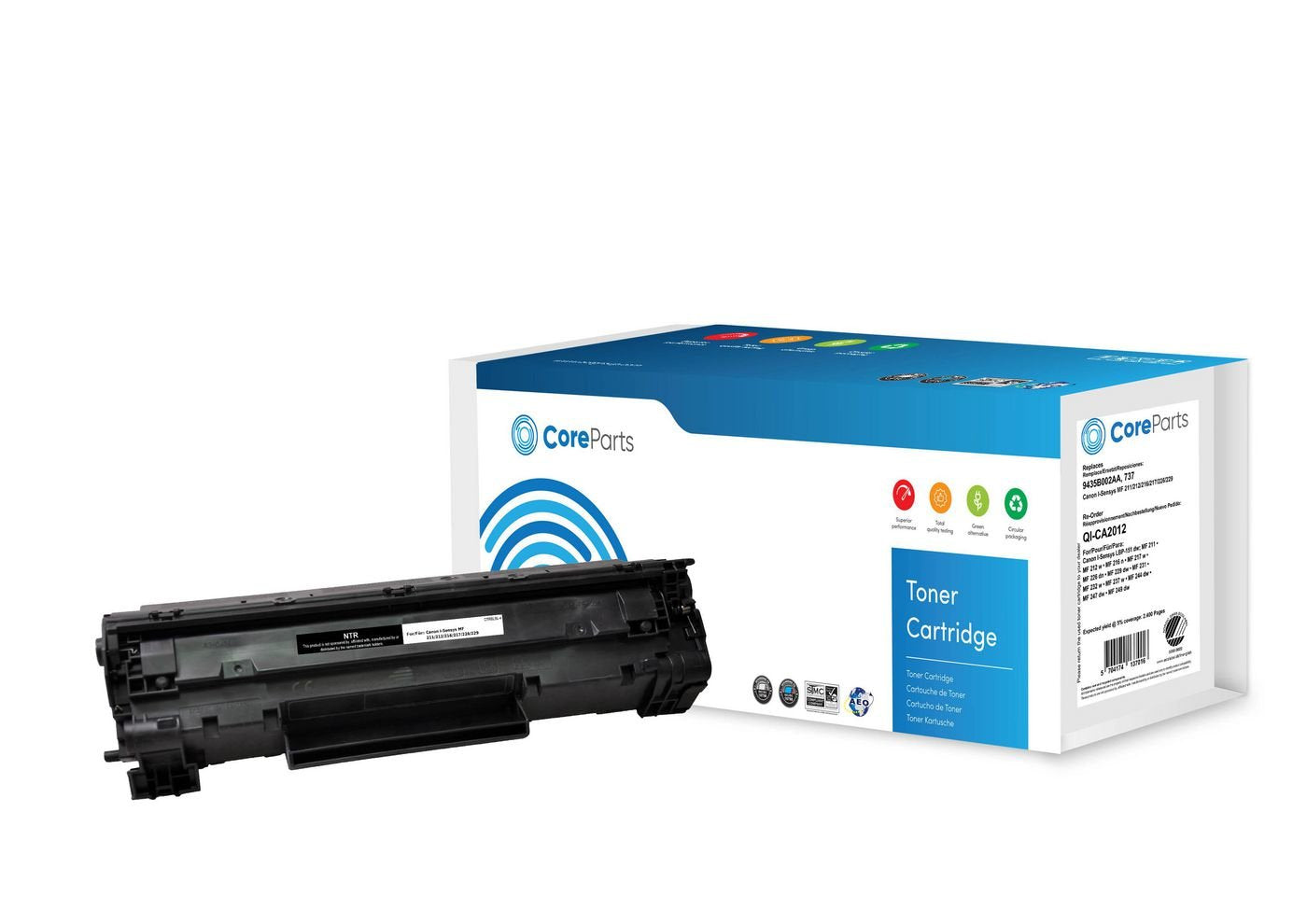 EAN 5704174137016 - CoreParts QI-CA2012 cartucho de tóner 1 pieza(s) Compatible Negro imagen 1