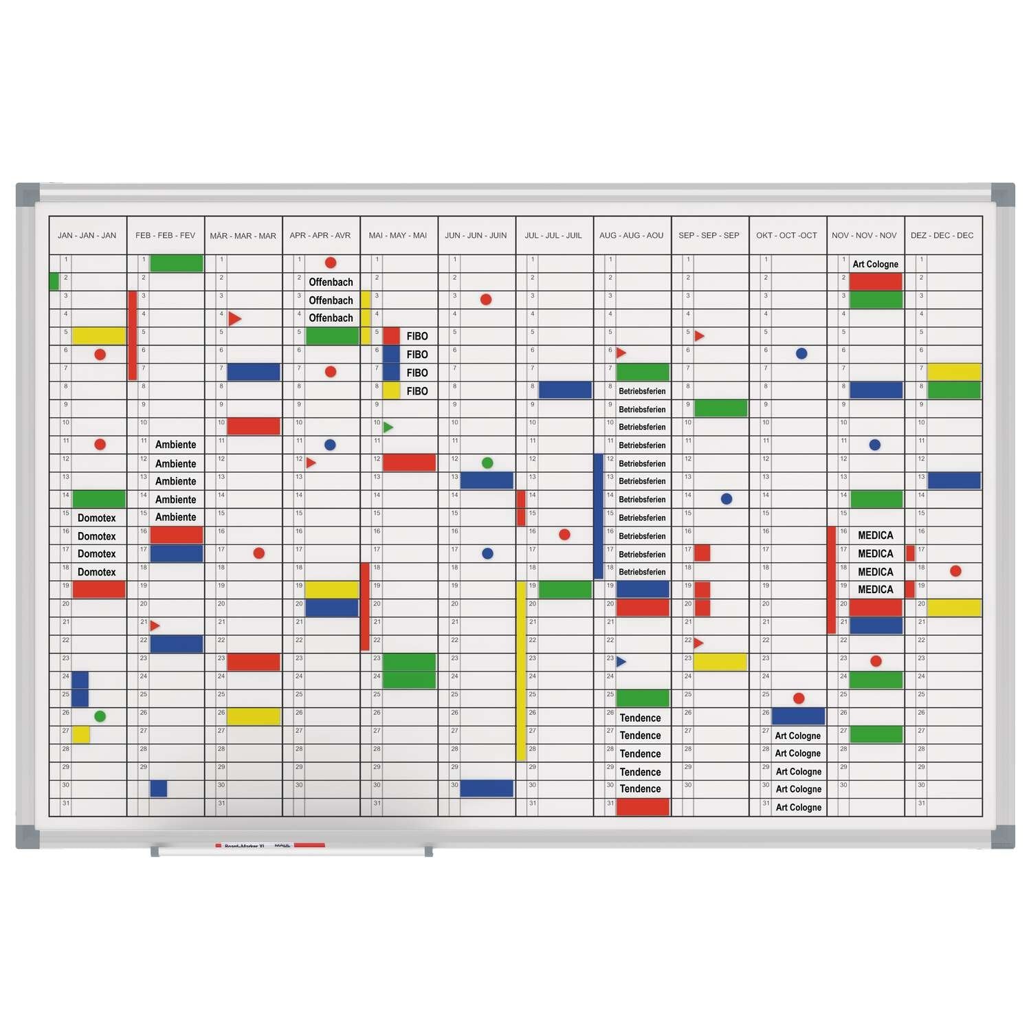 Maul Blancoboard Jahresplaner Maulmandard 60x90cm