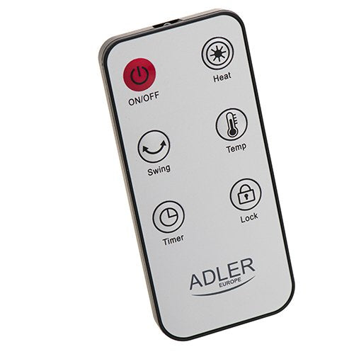 Adler Ad 7738 Tower Fan Ceramic Heater With Timer, Led, 2 Heating Powers: 1400w-2000w, White Black