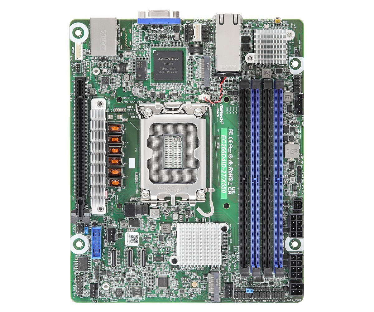 EAN 4711430521916 - Asrock EC266D4ID-2T/X550 placa base Intel C266 LGA 1700 mini ITX imagen 1