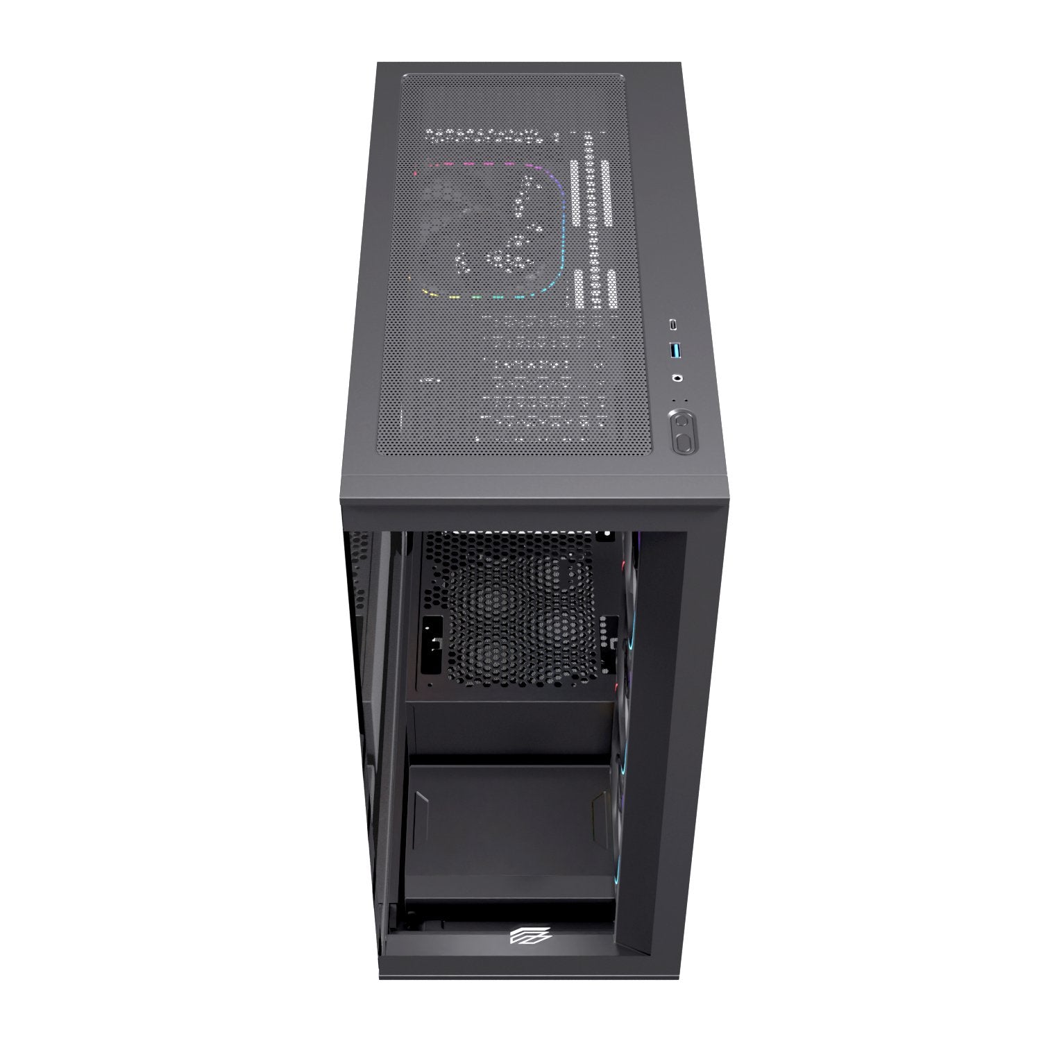 Caja Atx Semitorre Einarex S700 Rgb 4 Fans Negra Excs-Pr-700r-B