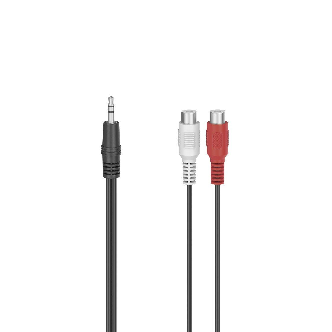 Cable Hama Essential De Audio - 2x Rca Hembra - Jack 3.5mm Macho - Longitud 10cm - Estereo - Negro