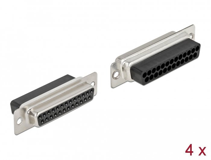 Delock D-Sub Conector De Crimpado De 25 Clavijas, Metal, 4 Piezas