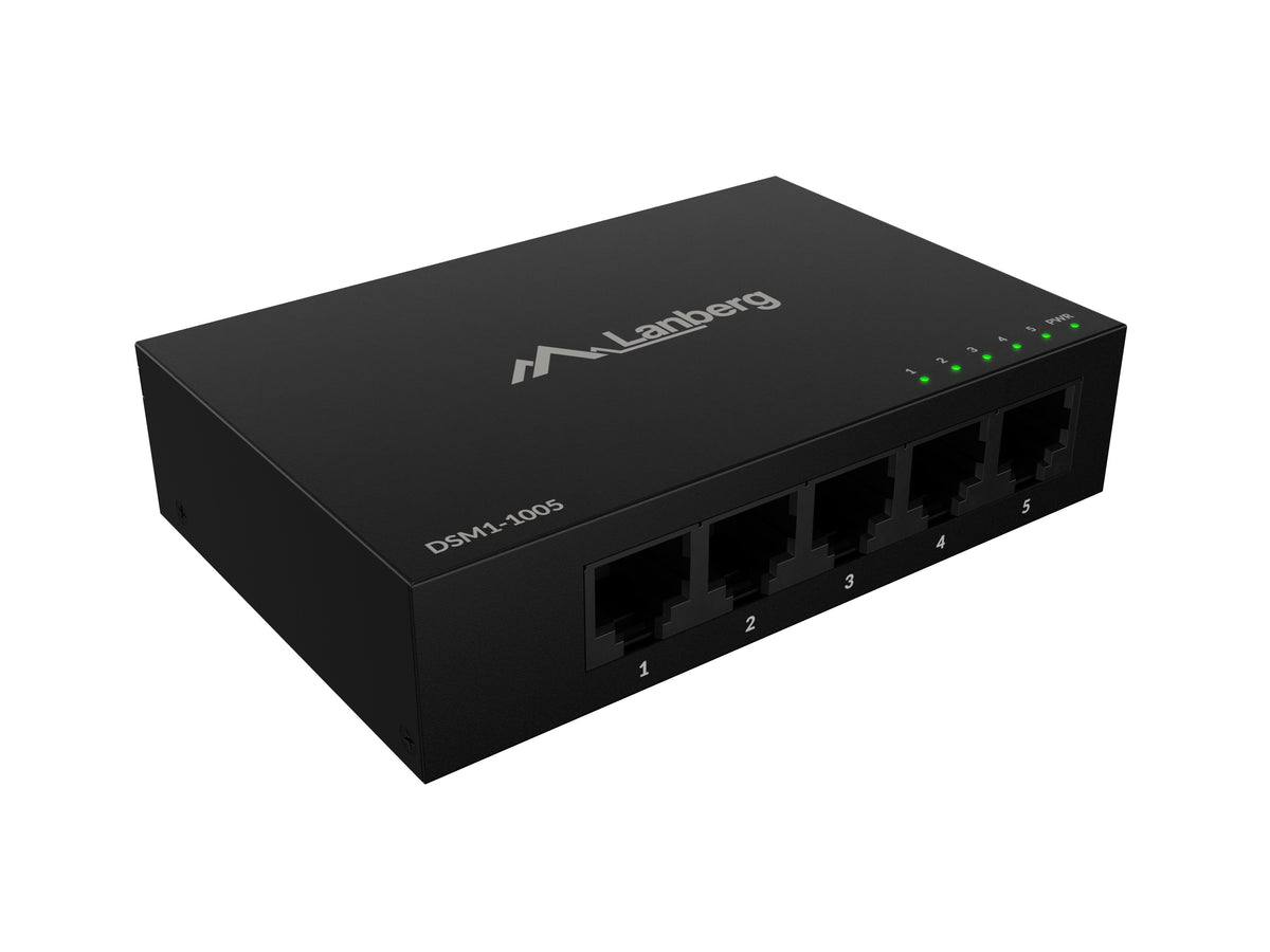 EAN 5901969447750 - Lanberg DSM1-1005 switch No administrado Gigabit Ethernet (10/100/1000) Escritorio Negro imagen 2