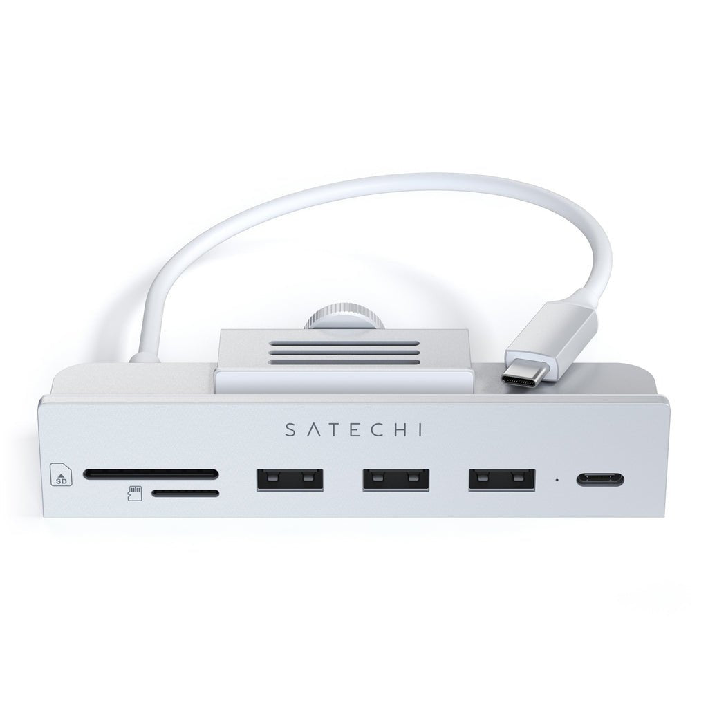 Satechi Aluminum Usb-C Clamp Hub Pro Para Apple Imac (6 In 1), Plateado, St-Ucichs