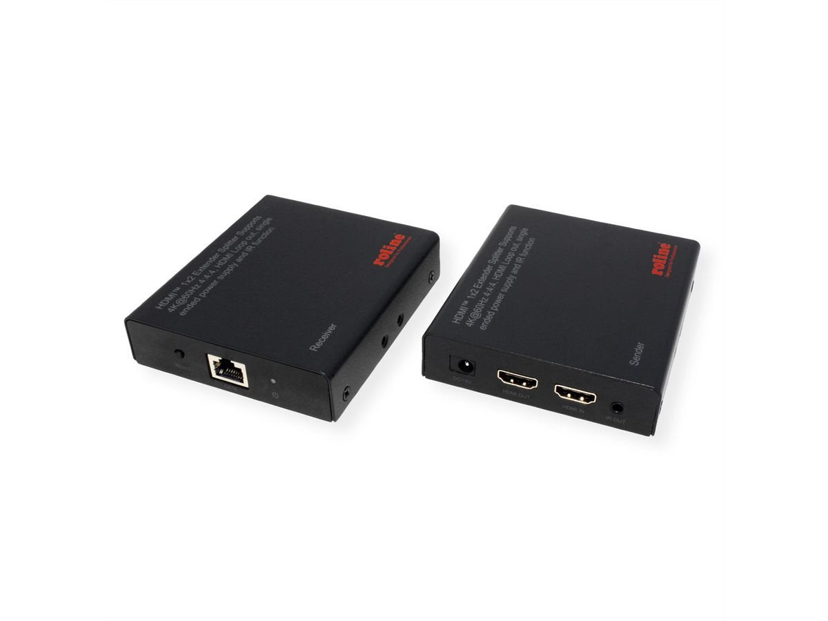 Roline Hdmi Extender Und Splitter, 1x2, Ber Cat.6a, 70m, 4k60hz