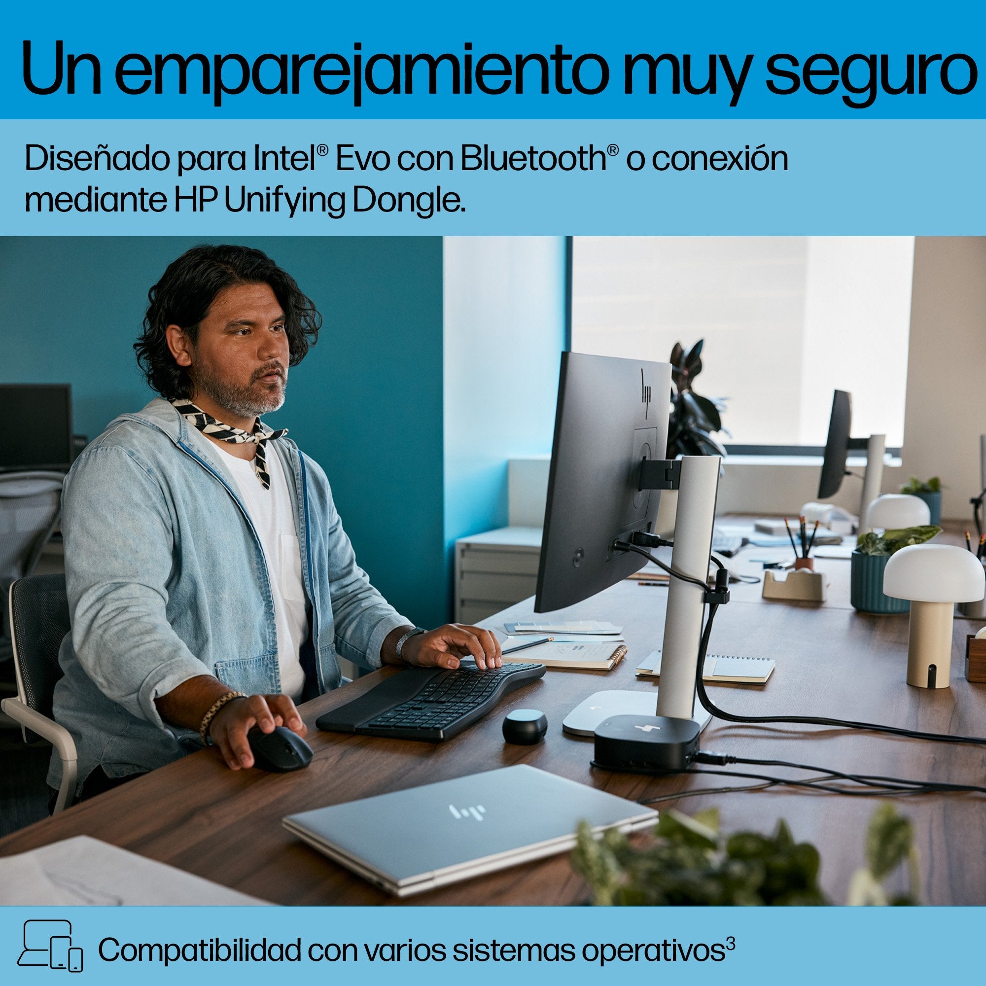 EAN 0198122954674 - HP 685 Comfort Dual-Mode Keyboard and Mouse Combo teclado Ratón incluido Oficina RF Wireless + Bluetooth  imagen 3