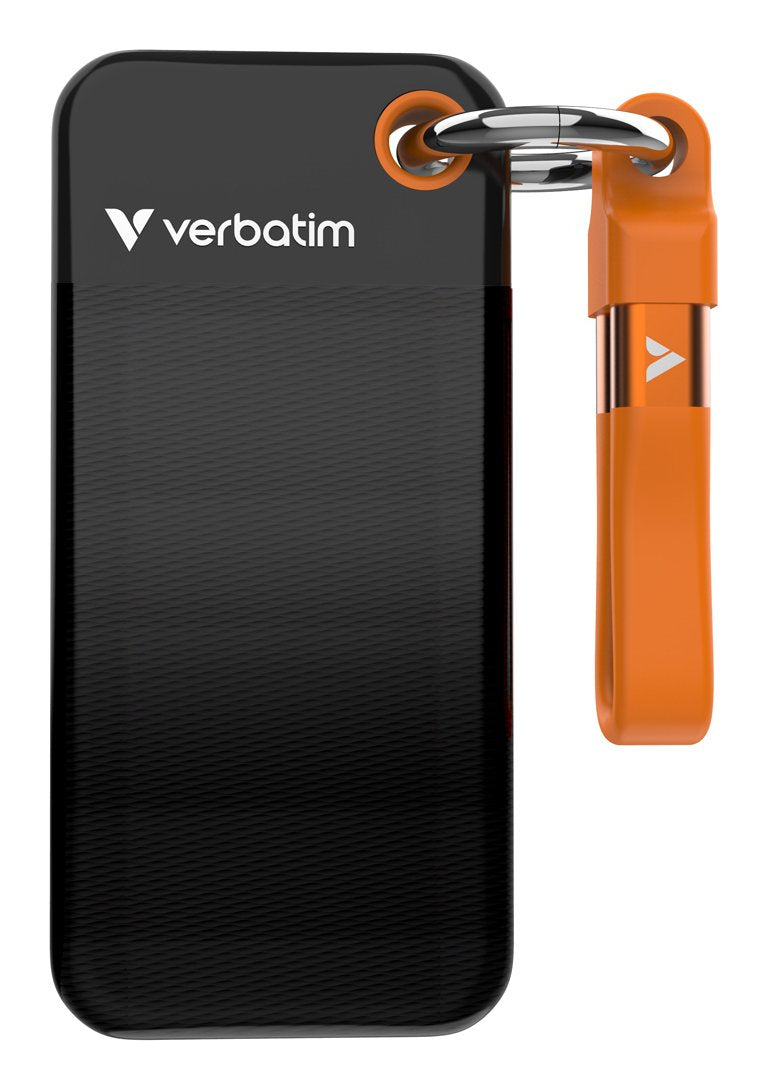 Verbatim Ssd 128gb, Usb 3.2, Tipo-C, Pocket, Negro/Naranja