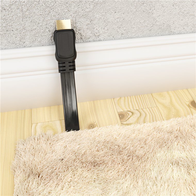 Goobay High Speed Hdmi 2.1 Flachcable Mit Ethernet 8k / 60 Hz (Negro, 3 Meter, 48 Gbit/S) 77145