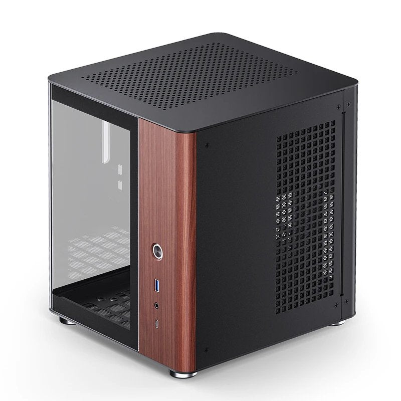 Jonsbo Tk-0 Pc Carcasa, Mini-Tower, Mini-Itx, Tempered Glass, Madera - Negro