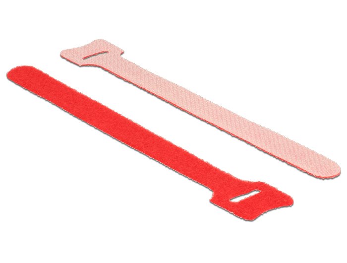 Delock Klett-Cablebinder L 150 Mm X B 12 Mm 10 Stück Rot