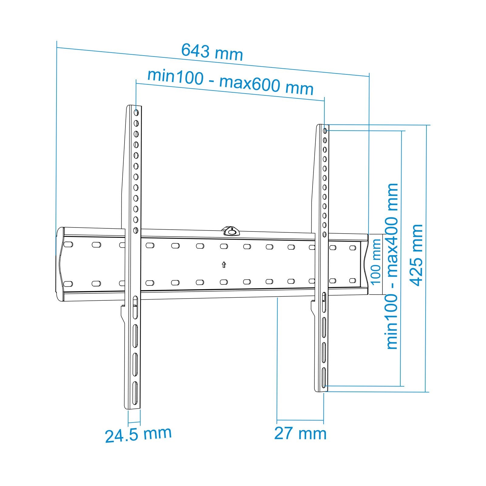 Tooq Soporte Fijo De Pared Para Tv De 37"-70" - Ultrafino - Peso Max 75kg - Vesa 600x400mm - Negro