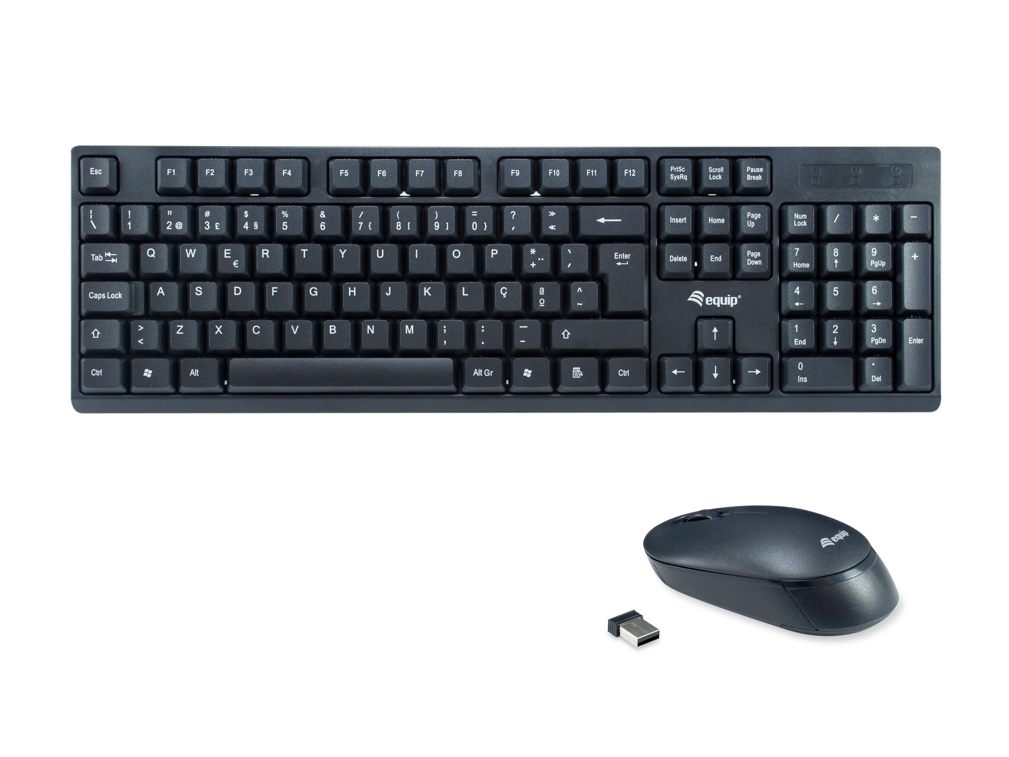 Teclado Portugués + Ratón Equip 245222 Rf Inalámbrico Qwerty Negro