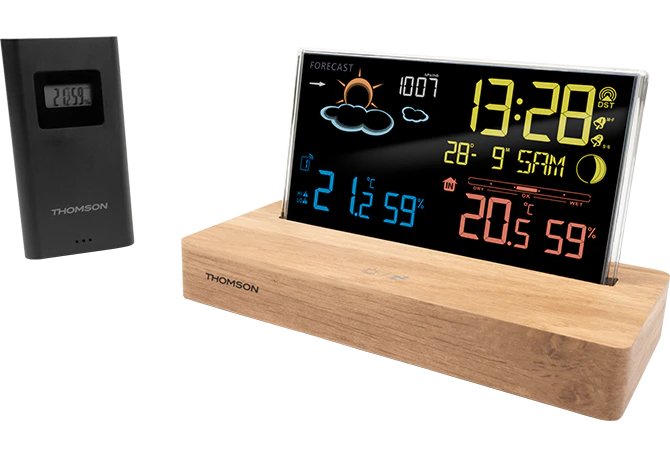 Thomson Ct610 Estacion Meteorologica Reloj Despertador - Madera/Negro