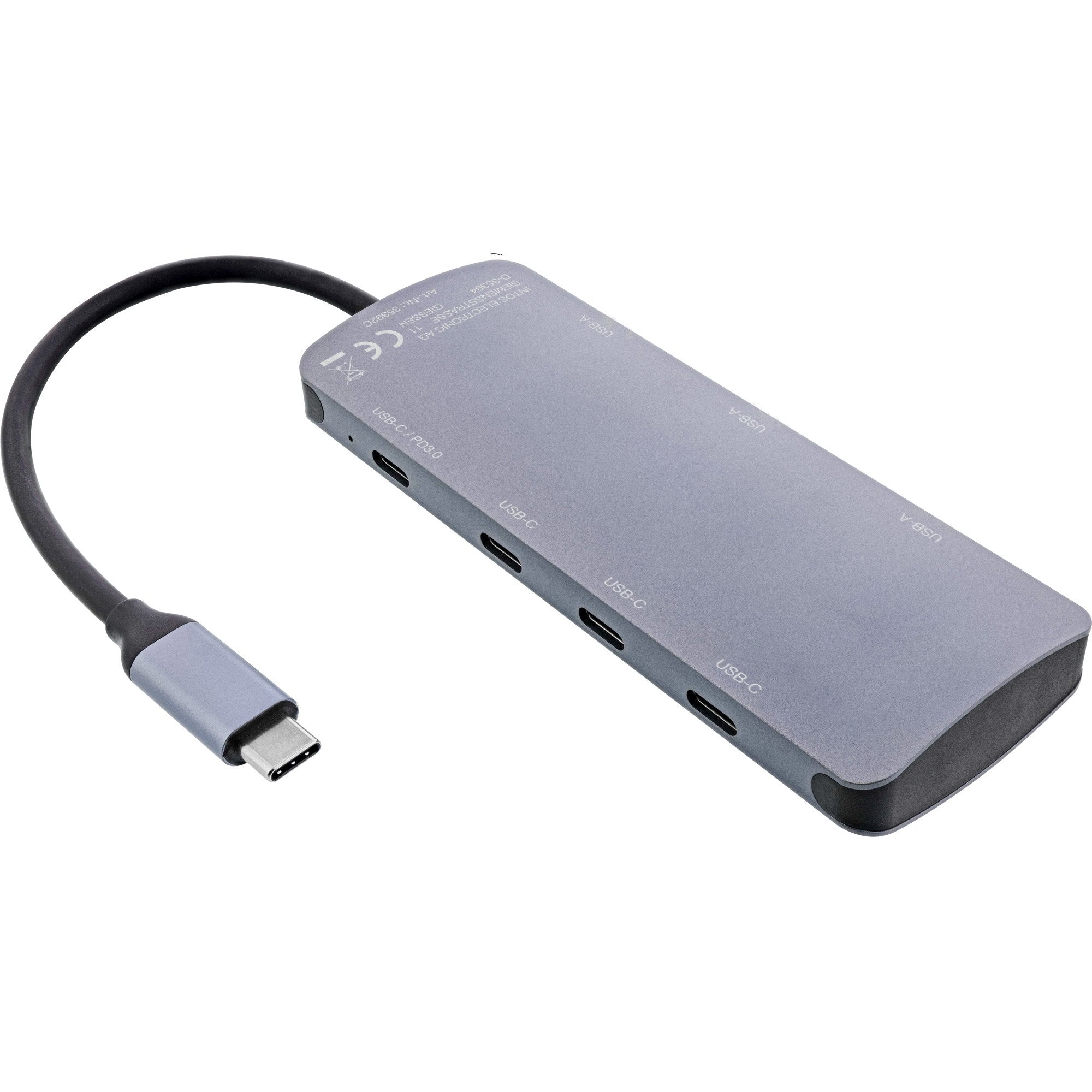 Hub Inline® Usb 3.2 Gen.2 Hub, 4x Usb-C + 3x Usb-A, Pd 100w, Aluminium, Gris