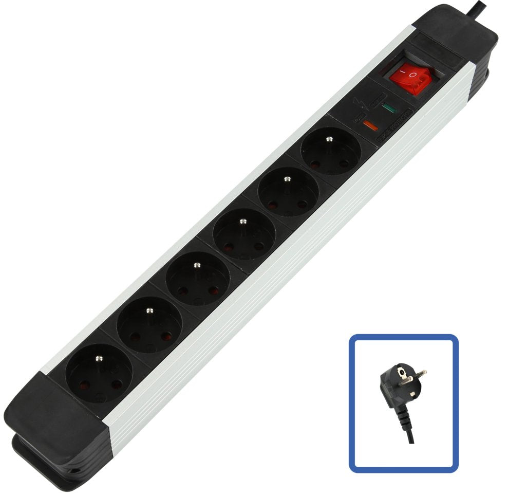 EAN 5420016804594 - LOGON PROFESSIONAL LPS020 base múltiple 1,5 m 6 salidas AC Interior Negro, Blanco imagen 1
