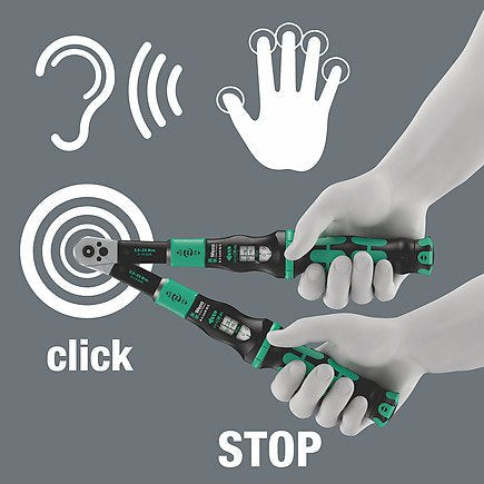 Clave De Par Wera Con Un Cuarto De Click-Torque De Máximo Bloqueo De 6 R/L Negro/Verde, Salida De 1/4 "De Registro De Bits, 2.5 A 25 Nm 05075694001