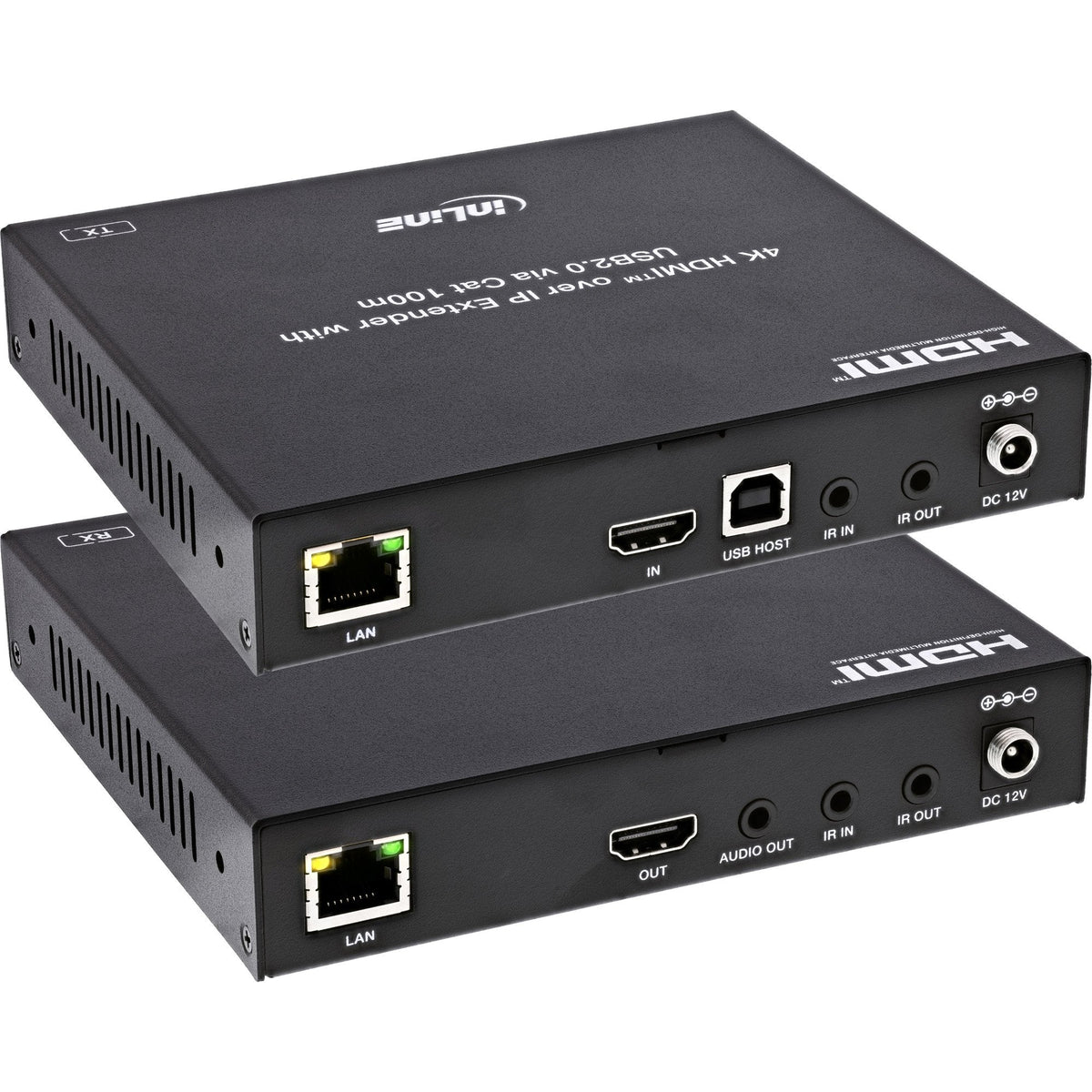 Kvm Extender Sobre Ip, Hdmi, 4k60hz, 4 Usb 2.0,100m, Set Inline