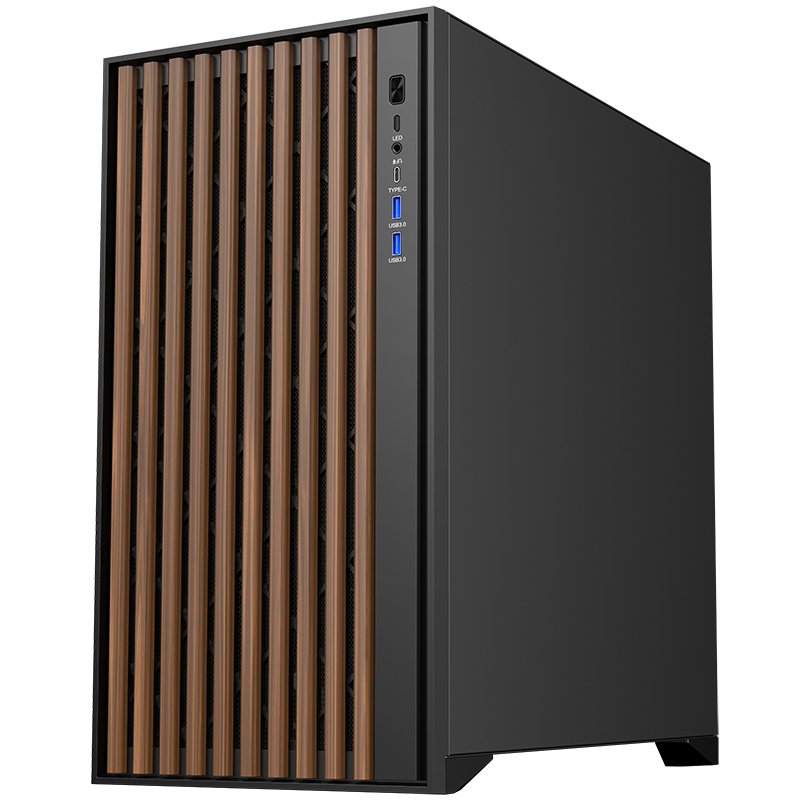 Caja Pc Itek Woody Torre Negro