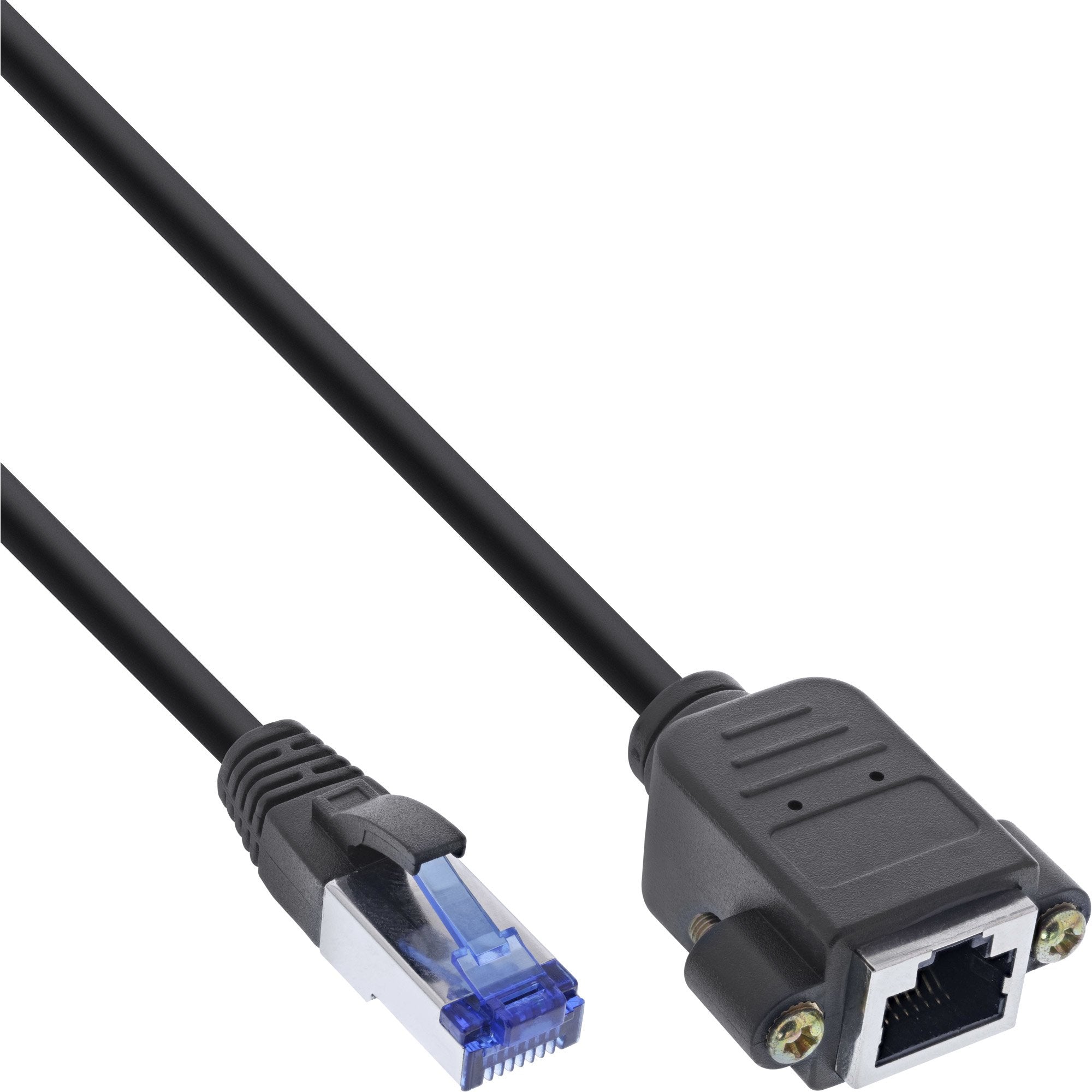 Extensión Incorporada De Cable De Red Inline, S/Ftp (Pimf), Cat.6a, Libre De Halógenos, Cobre, Negro, 2 M