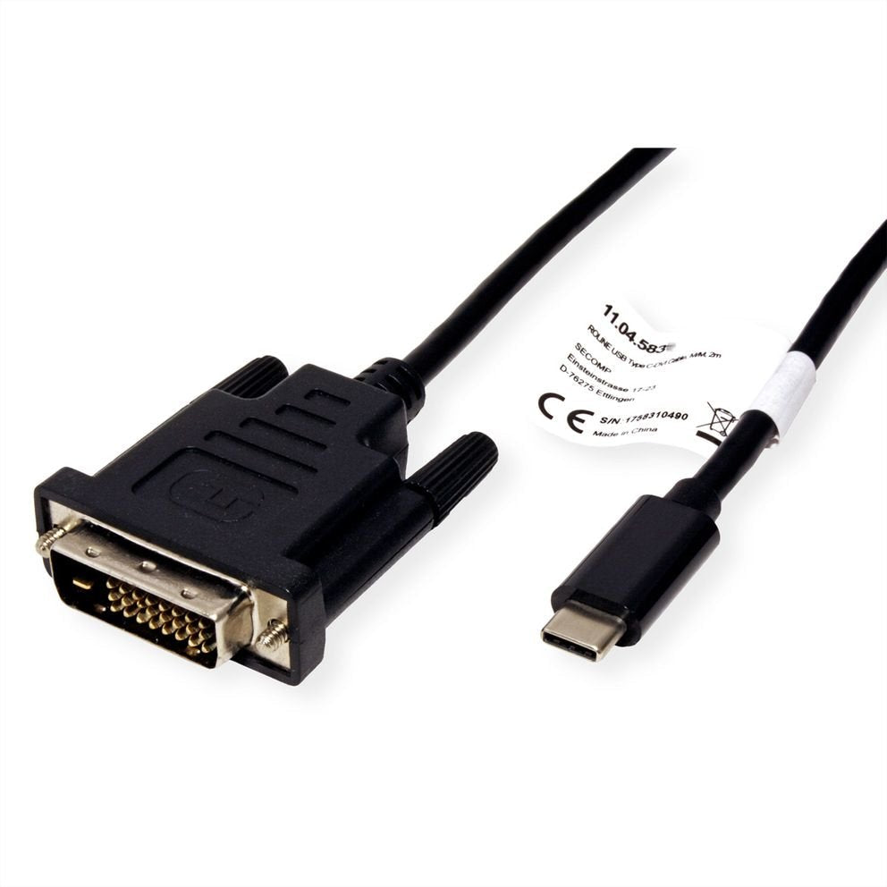 Roline Usb Typ C - Dvi Adaptercable, St St, 2 M