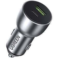 Ugreen 60980 Cargador De Dispositivo Móvil Universal Plata Encendedor De Cigarrillos Carga Rápida Auto