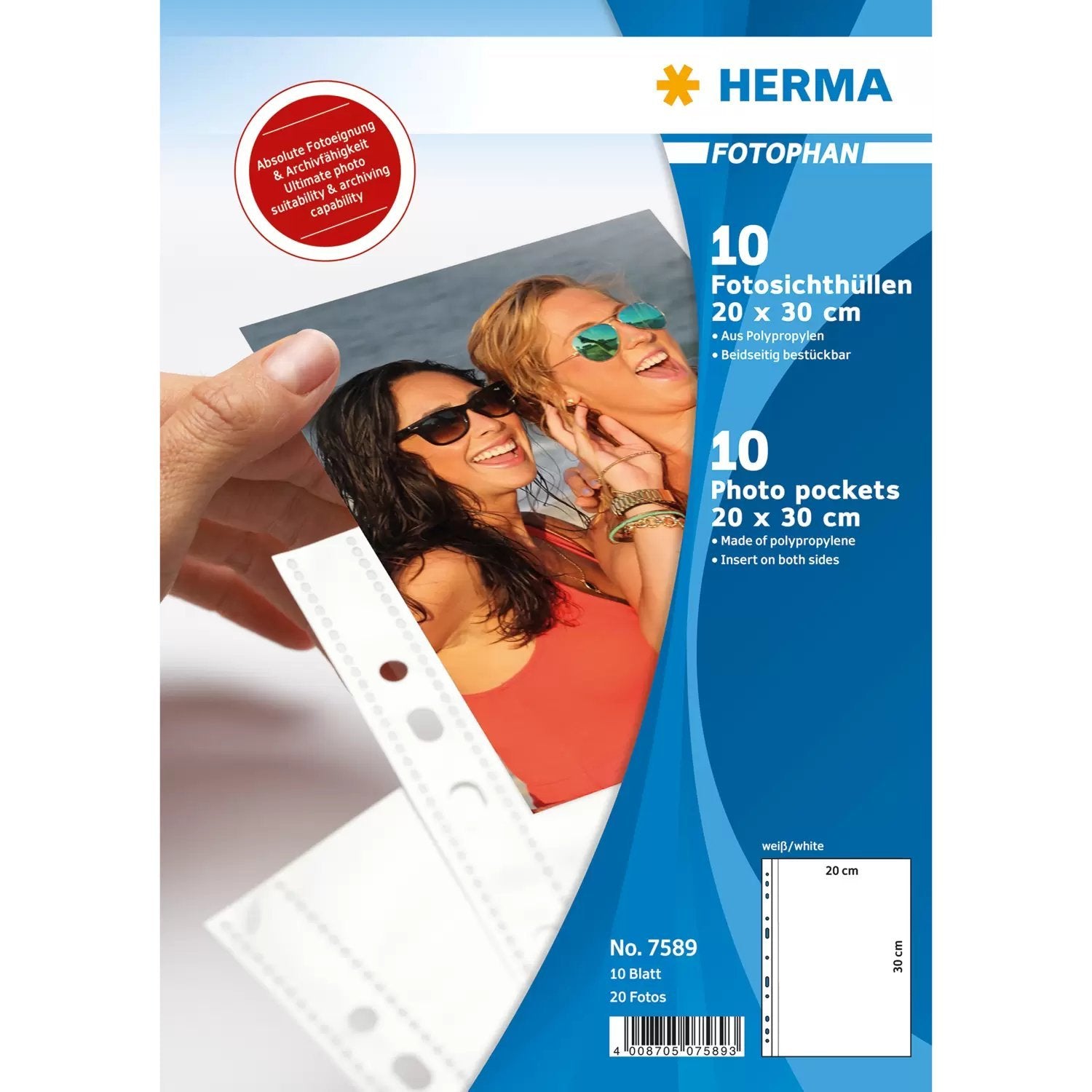 Herma Fotophan 20x30 10 Sheets White 7589 Fundas Para Archivar