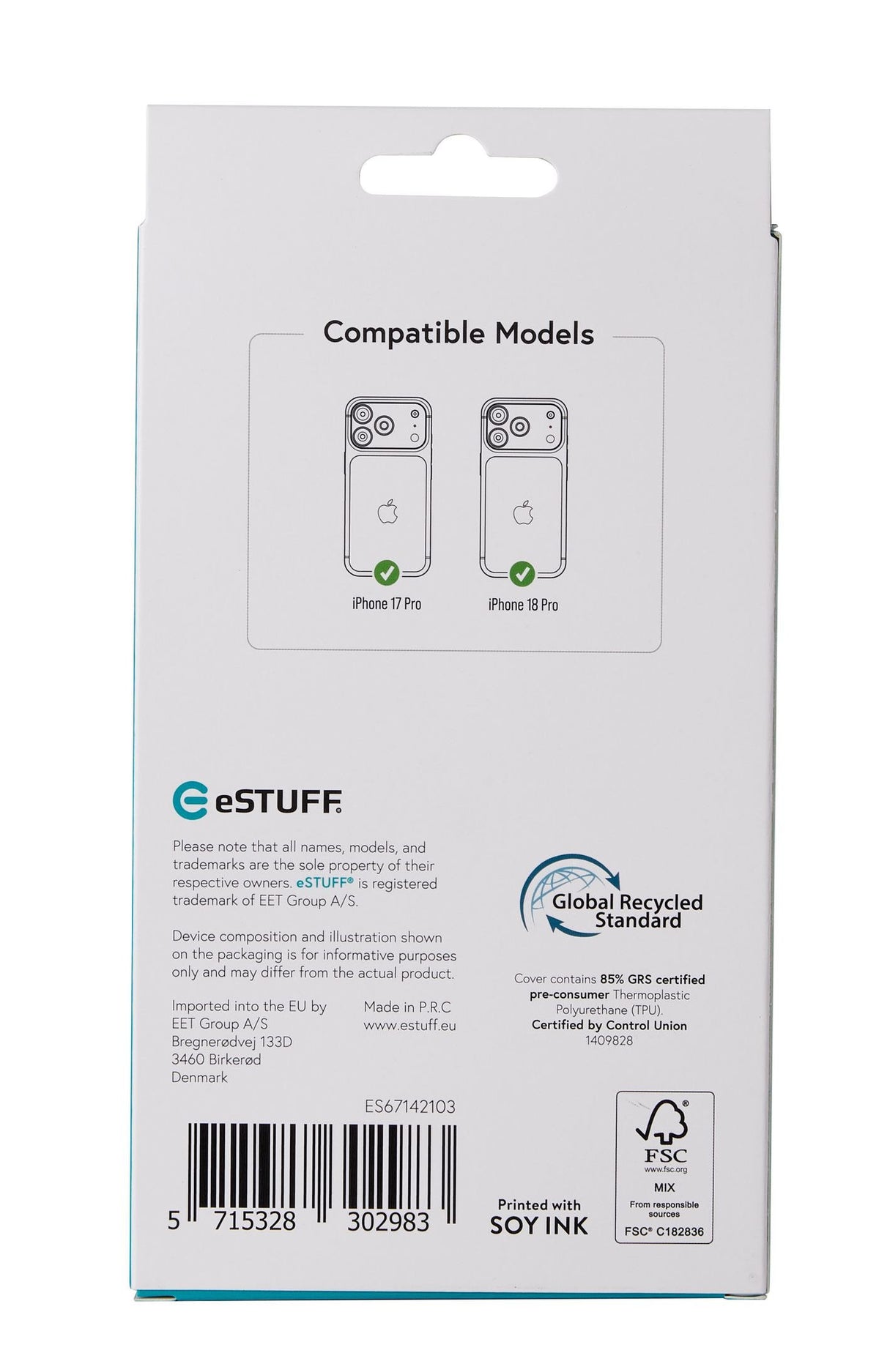 EAN 5715328302983 - eSTUFF INFINITE (GRS) OSLO iPhone 18 Pro/17 Pro Clear Magnetic Cover funda para teléfono móvil Transparen imagen 8
