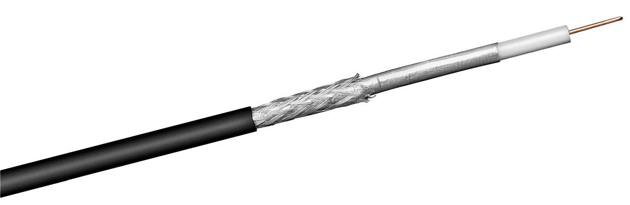 Outdoor Coax- Antenna Cable, 2x Shielded, Ccs, 100m, Black,