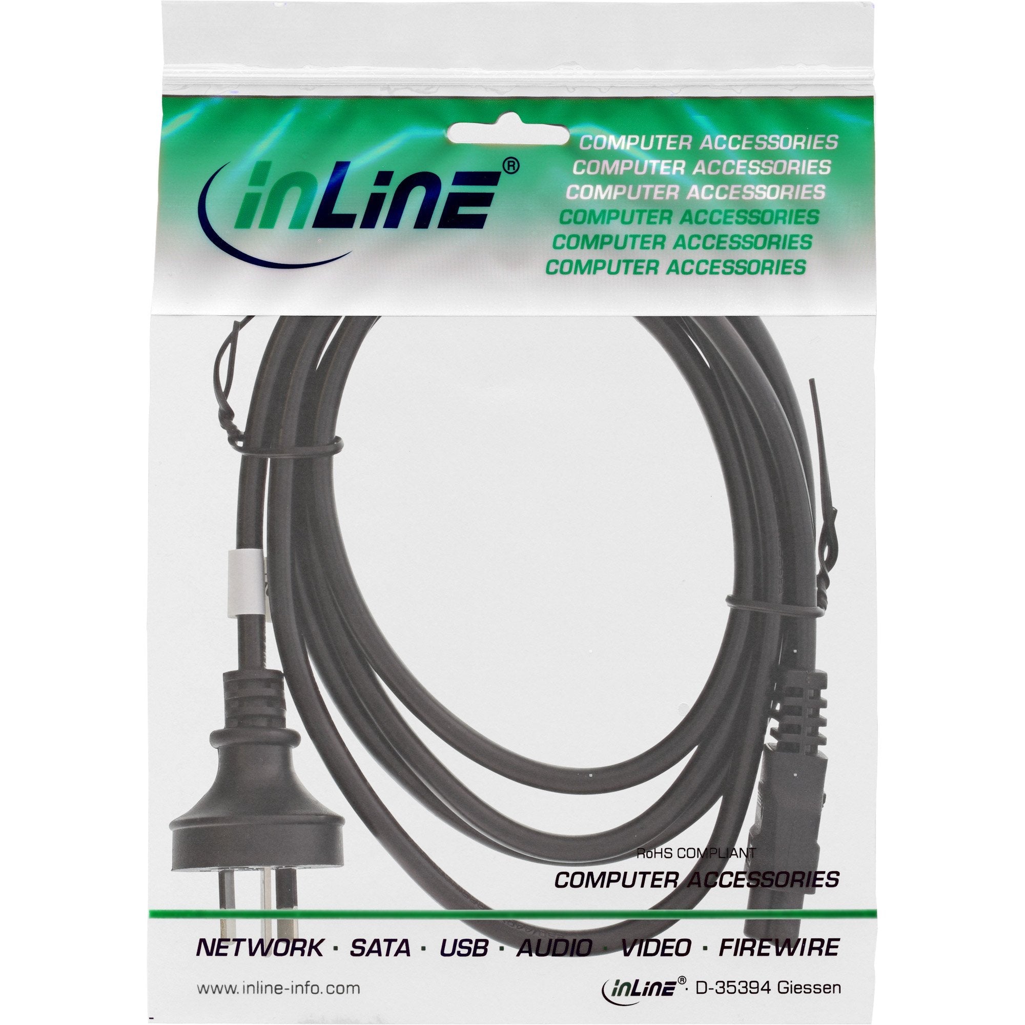 Cable De Alimentación Inline Para Portátiles, Australia, Negro, 2 M