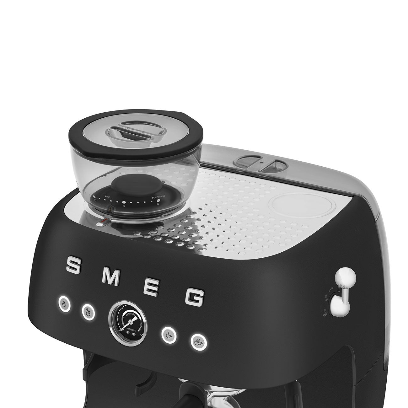 Smeg Kaffeemaschine Man. Mahlwerk Egf03blmeu, Thermoblock, Dampfdüse, 1l,...