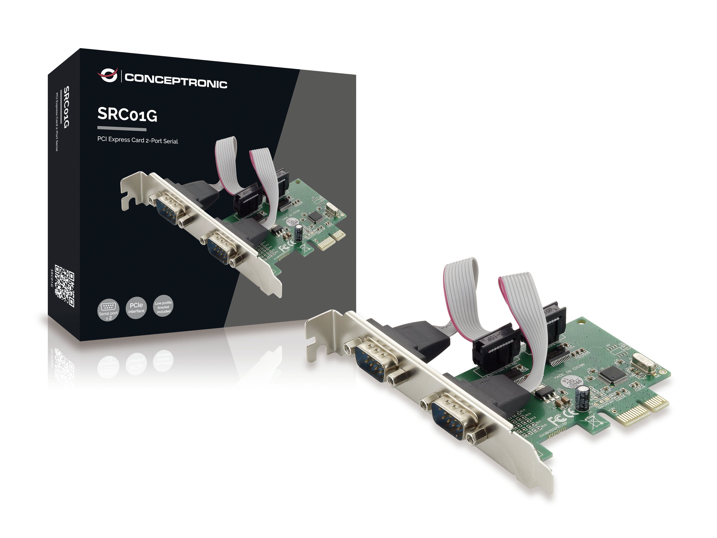 Conceptronic Tarjeta Pci Express  2 Puertos Serie Rs-232 Src01g