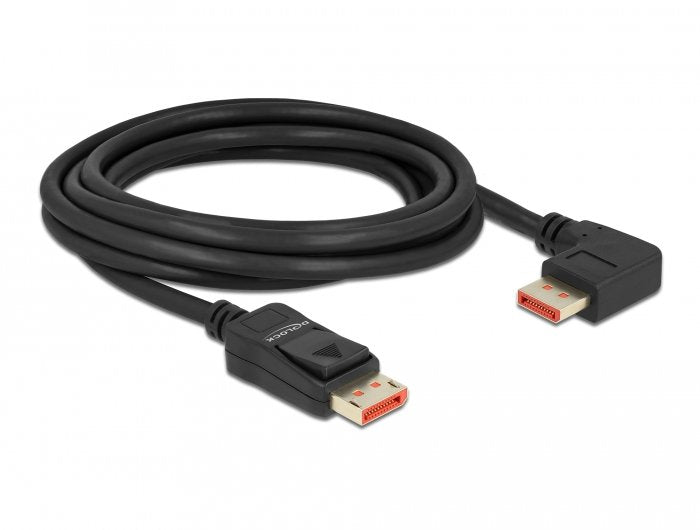 Delock Cable Displayport Macho Recto A Macho 90° Derecha Angular 8k 60 Hz 3 M
