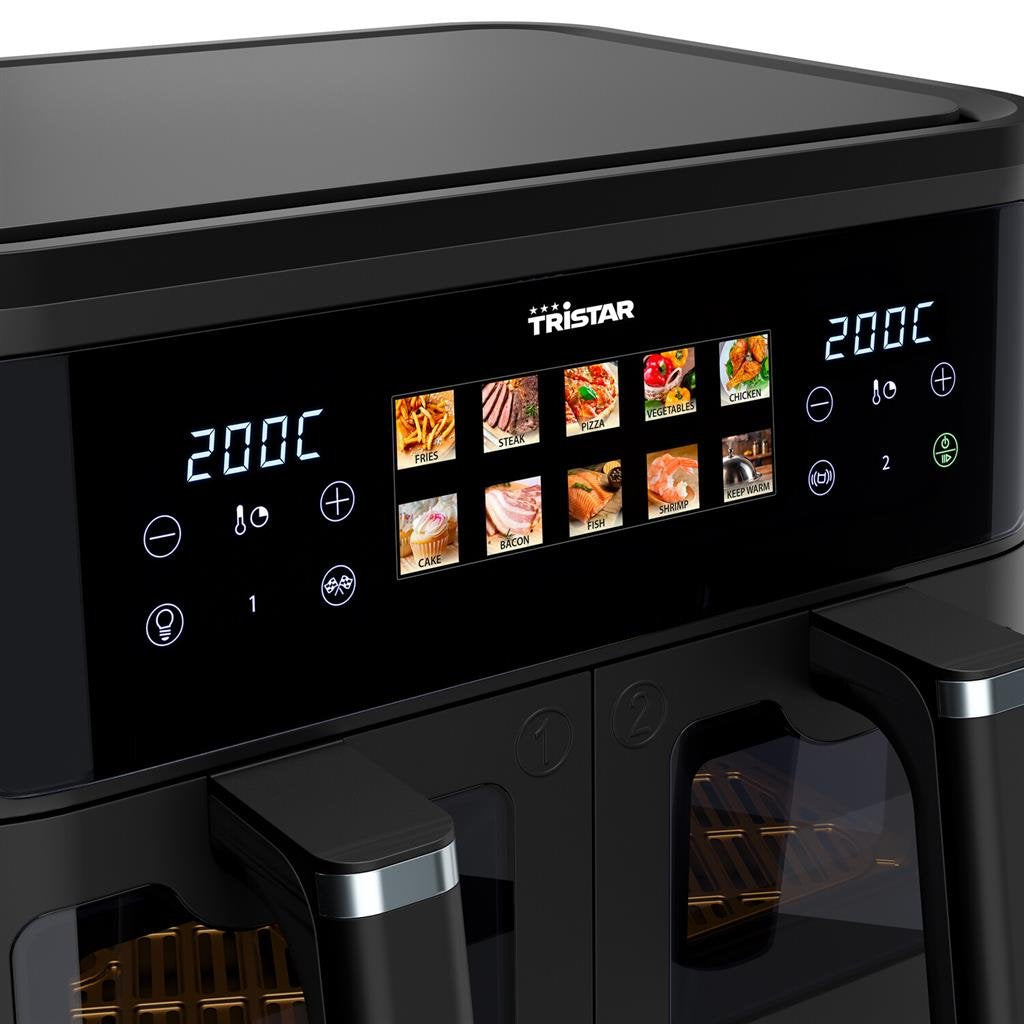Tristar Fr-9075 Double Basket Airfryer, Total Capacity 9 L, 2500 W, Black
