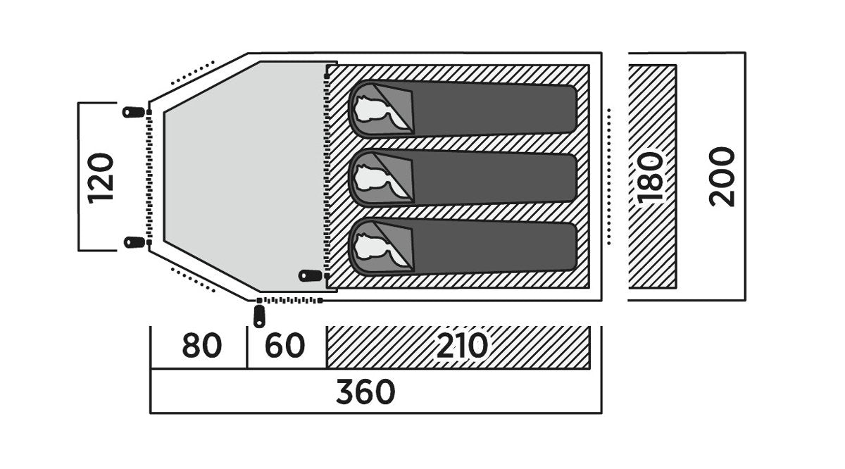 Tienda Domo Easy Camp Lomsdal 3 Verde Oliva, Con Extensión De Túnel, Modelo 2025 120479