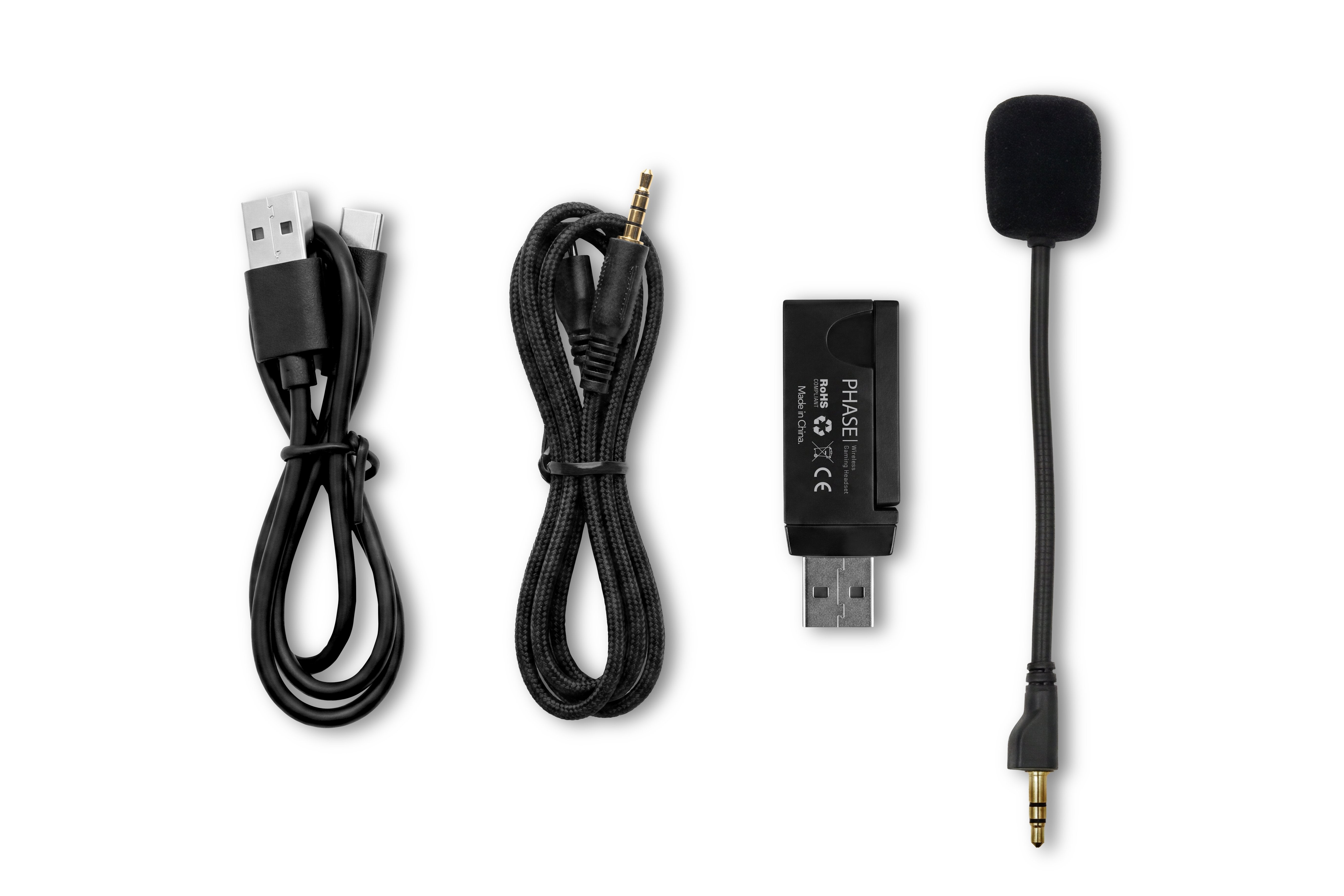Auriculares Gaming Inalámbricos Con Micrófono Krom Phase Bluetooth Jack 3.5 Usb 2.0 Negros
