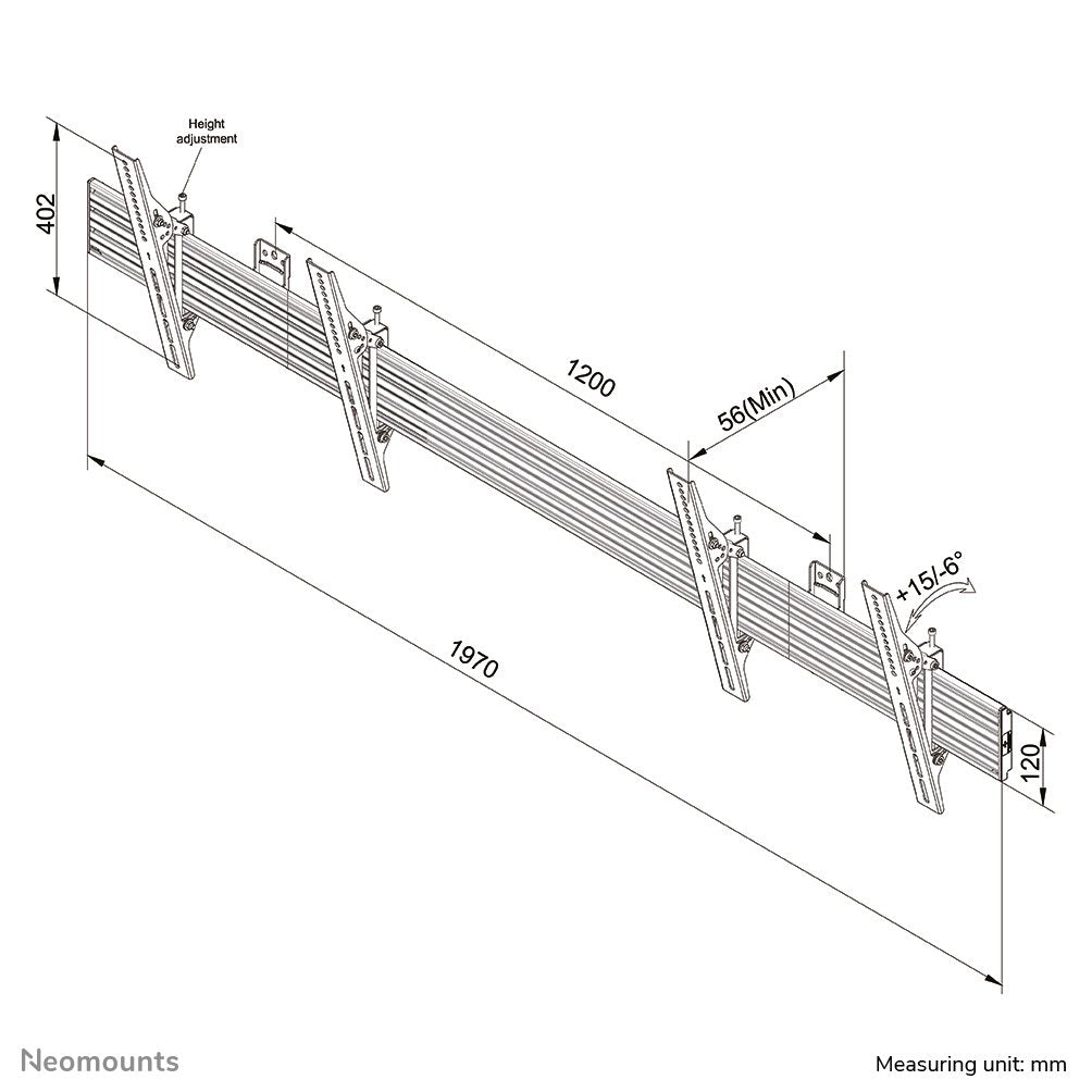 Soporte De Pared Neomounts Pro Wah 32-55 "2tft 2xhori Negro Max.30kg