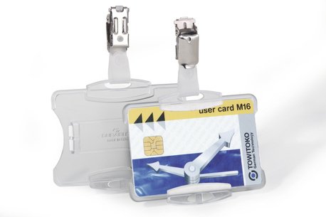 Tarjetero Durable Con Clip 87x54mm Pack De 25 Transp