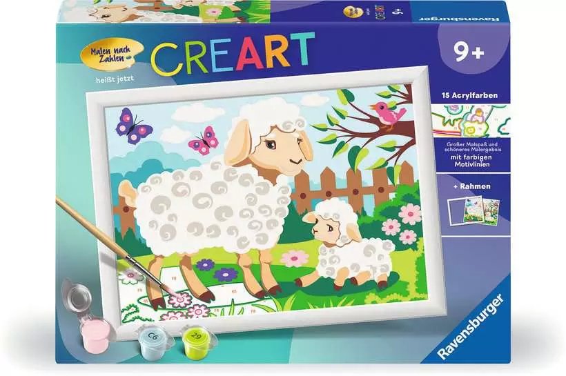 Pintura De Ravensburger Para Números - Ovejas Con Cordero 23764