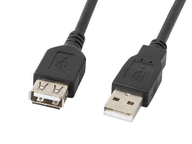 Cable Alargador Usb Lanberg Ca-Usbe-10cc-0050-Bk Conectores A-Macho A-Hembra  Negro 5 Metros