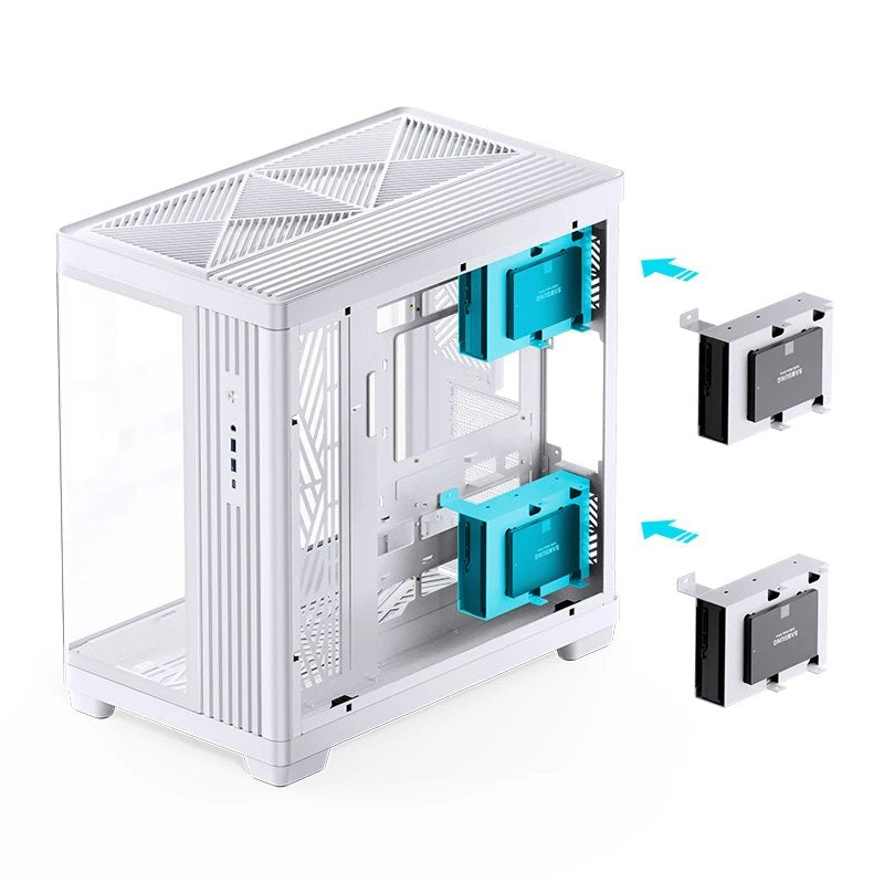 Jonsbo Tk-4 Carcasa, Midi-Tower, Atx, Tempered Glass - Blanco